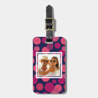 Custom Photo Round flowers pattern Luggage Tag