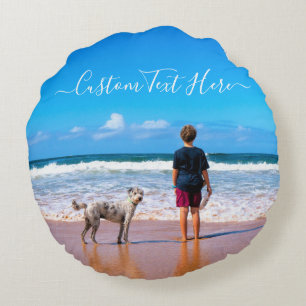 Custom Photo Round Pillow Your Pet Photos Design