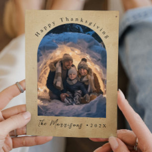 Custom Photo rustic Happy Thanksgiving Holiday Card