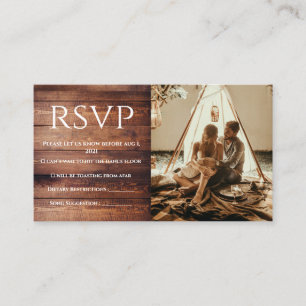 Custom Photo Rustic RSVP Card