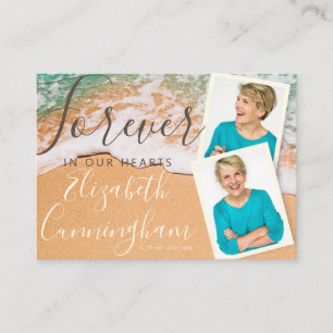 Custom Photo Sandy Ocean Beach Funeral Memorial Business Card