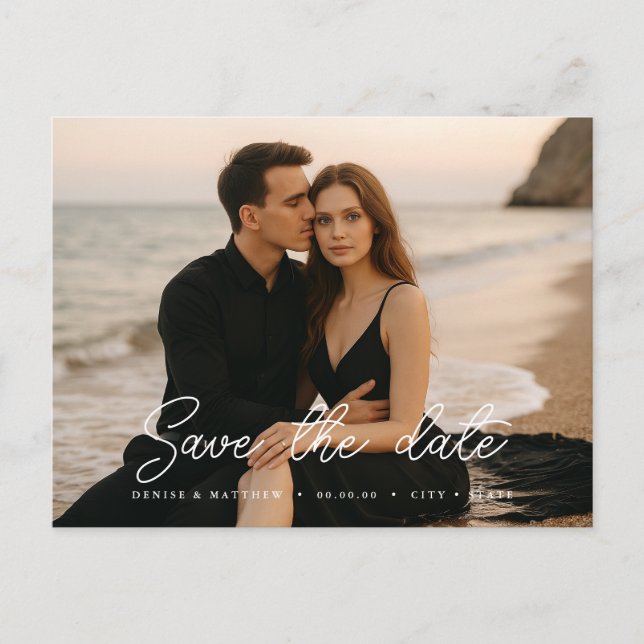 Custom Photo Save the Date Postcard (Front)