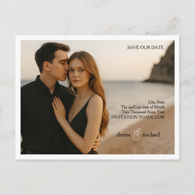 Custom Photo Save the Date Postcard (Front)