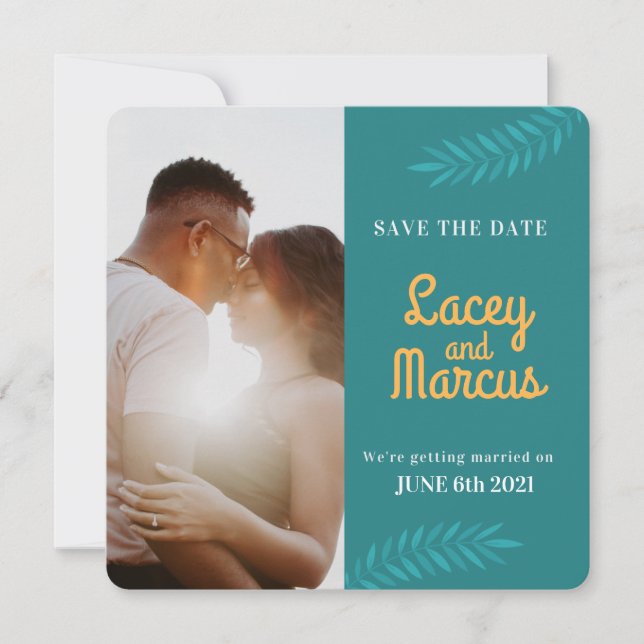 Custom Photo Save The Date Wedding Card (Front)