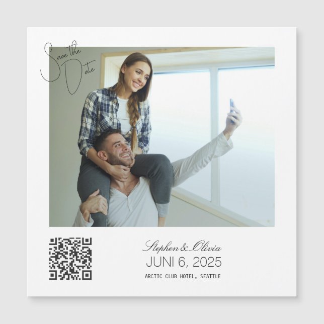 Custom Photo Save the Date Wedding magnet (Front)