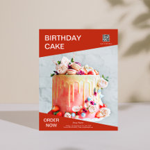 Custom Photo Scan QR Code Menu Cake Bakery Flyer