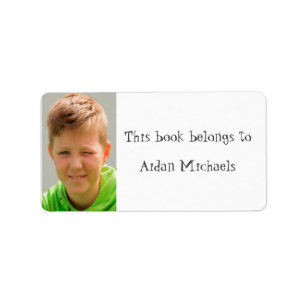 Custom photo school bookplate name label
