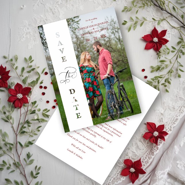 Custom Photo Script Cut Paper Effect Wedding (Custom Photo Script Cut Paper Effect Wedding Save the Date. )