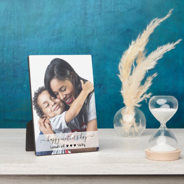 Custom Photo Script Happy Mothers Day Plaque (Side)