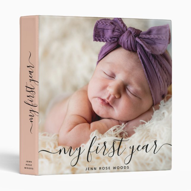 Custom Photo Script Name Personalized Baby   Binder (Front/Spine)