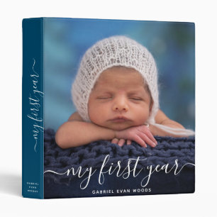 Custom Photo Script Overlay Personalized Baby 3 R Binder