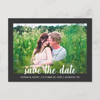 Custom Photo Script Save the Date Postcards
