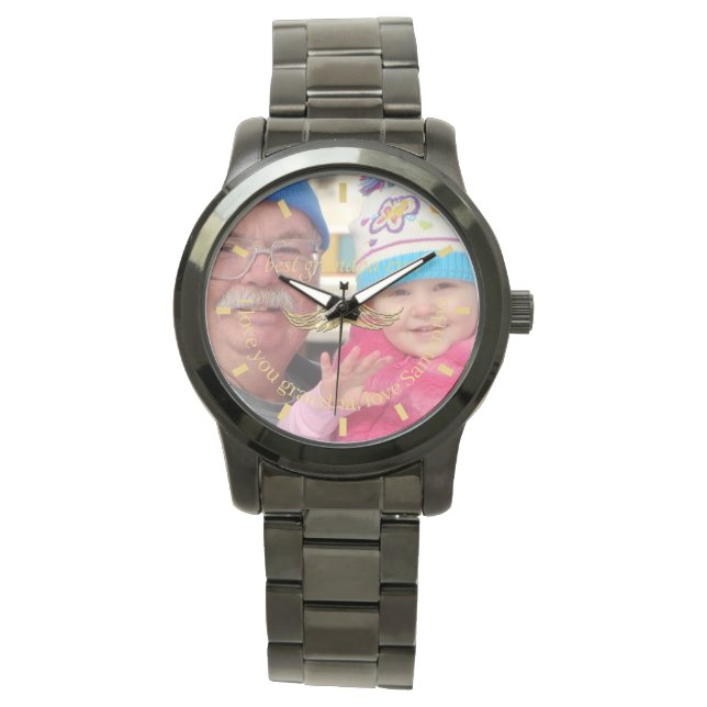 Custom Photo Script Watch | Best Grandpa Ever  (Front)