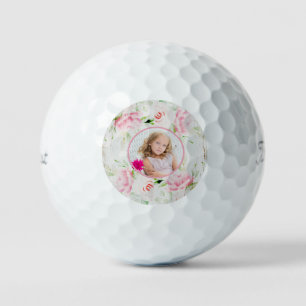 Custom Photo - Shabby Chic Rose - Golf Balls