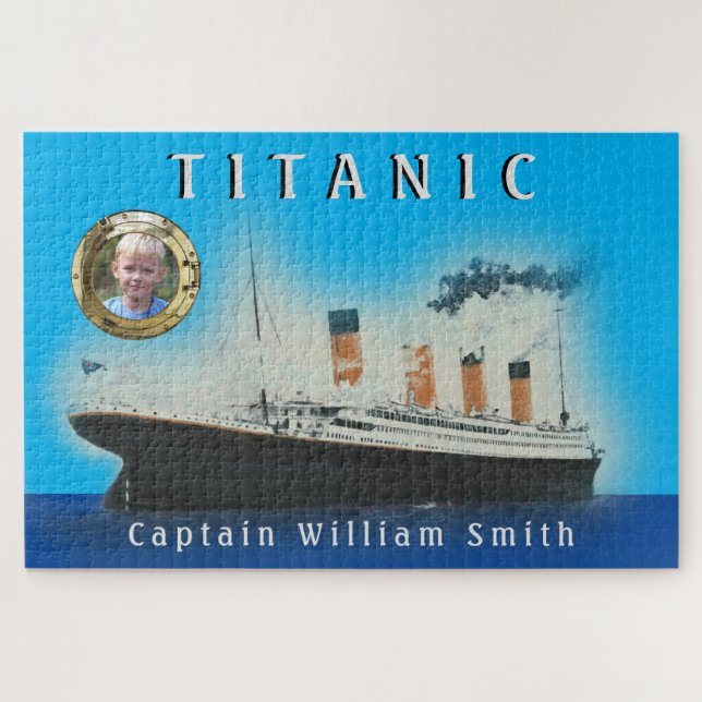 Custom Photo Ship Captain Name Titanic Jigsaw Puzzle (Horizontal)