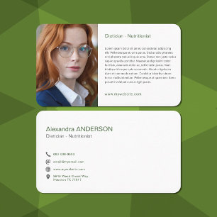 Custom Photo & Short Text - Nutritionist Business Card