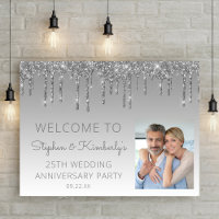 Custom Photo Silver 25th Anniversary Welcome