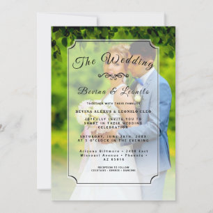 Custom Photo Simple Elegant w Single Initial Invi Invitation
