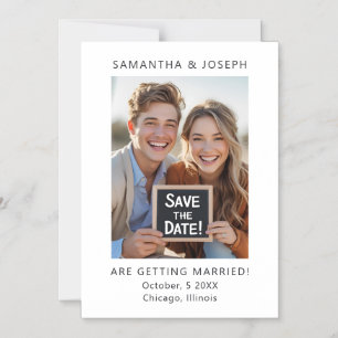 Custom Photo Simple Modern Wedding Save the Date Magnetic Invitation
