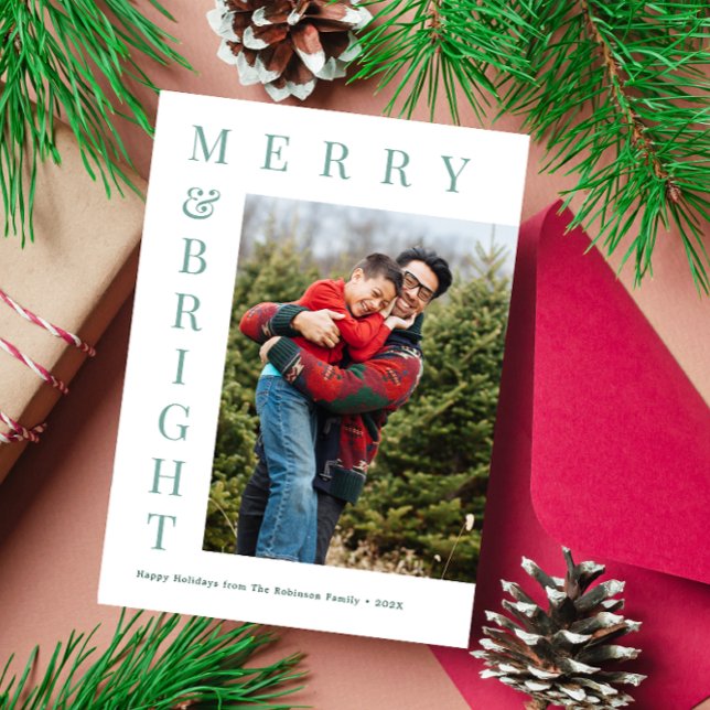 custom photo simple text holiday card (Creator Uploaded)