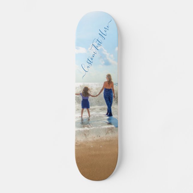 Custom Photo Skateboard Personalized Text (Front)
