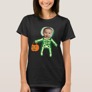 Custom photo skeleton Halloween trick or treat T-Shirt