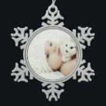 Custom Photo Snowflake Pewter Christmas Ornament<br><div class="desc">Create a personalized photo gift with your own photo, from your beloved family photo to your adorable pet photo, to make your design unique. Perfect as holiday gift for family. Please Note: The photo shown on this product is sample photo for presentation purposes only. Please replace the photo with your...</div>