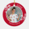 Custom Photo Snowflake Red Circle Ornament