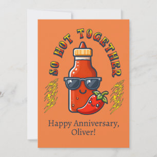 Custom Photo So Hot Together Hot Sauce Anniversary Holiday Card