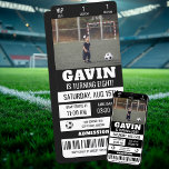 Custom Photo Soccer Ticket Birthday Party Invitation<br><div class="desc">Kick off the celebration with our Custom Photo Soccer Ticket Birthday Party Invitation, designed for little athletes and big soccer fans alike. This unique invitation mimics the look of a real game-day ticket and features your child’s photo, name, age, party details, and even a “seat” and “section” for guests to...</div>
