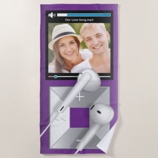 Custom Photo & Song Name MP3 Player Beach Towel