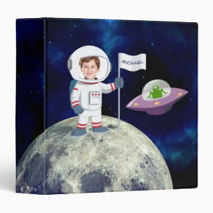 Custom Photo Spaceman on Moon Binder