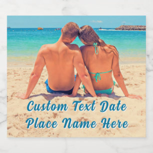 Custom Photo Sparkling Wine Label Personalize Text