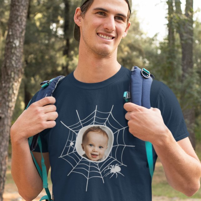Custom photo Spider web spiderweb spooky creepy T-Shirt (Creator Uploaded)
