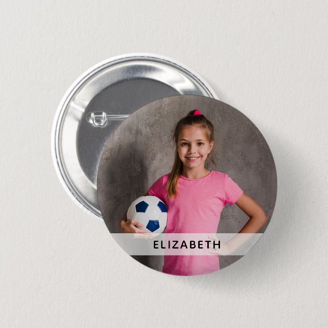 Custom Photo Sports  Button (Front & Back)