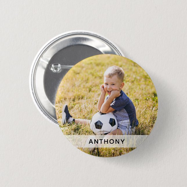 Custom Photo Sports  Button (Front & Back)