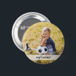 Custom Photo Sports  Button<br><div class="desc">Support your child's sports with this custom button featuring their photo and customized with their name. Available in a variety of sizes. Grab one for yourself,  siblings and grandparents.</div>
