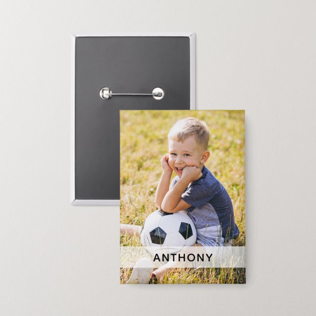 Custom Photo Sports  Button (Front/Back)