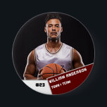 Custom photo sports button / pin basketball player<br><div class="desc">Custom photo sports button / pin basketball player</div>