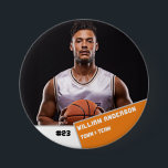 Custom photo sports button / pin basketball player<br><div class="desc">Custom photo sports button / pin basketball player</div>