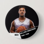 Custom photo sports button / pin basketball player<br><div class="desc">Custom photo sports button / pin basketball player</div>