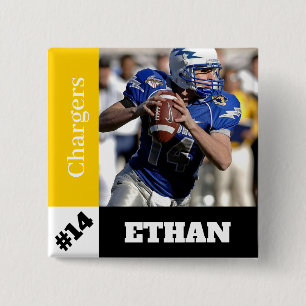 Custom photo sports button / pin football