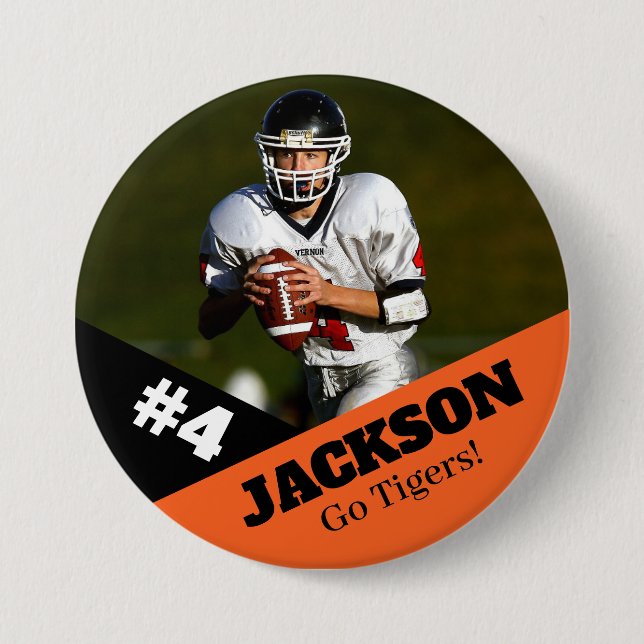 Custom photo sports button / pin football (Front)