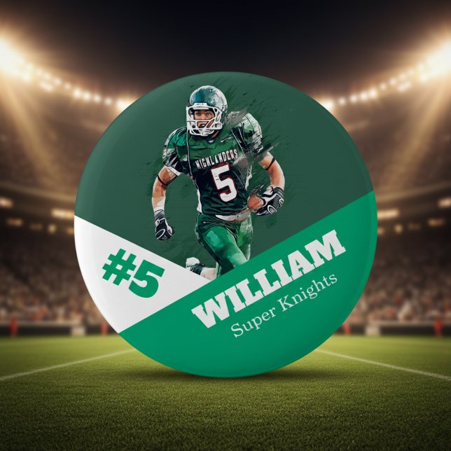 Custom photo sports button / pin football (Creator Uploaded)