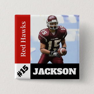 Custom photo sports button / pin football