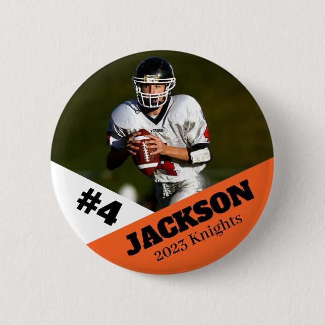 Custom photo sports button / pin football (Front)