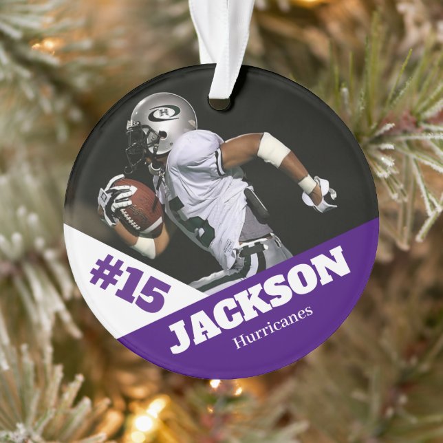 Custom photo sports keepsake ornament football (Tree)