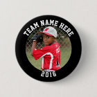 Custom Photo Sports pin / button with team name