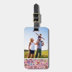 Custom Photo Spring pattern with colourful flowers Luggage Tag