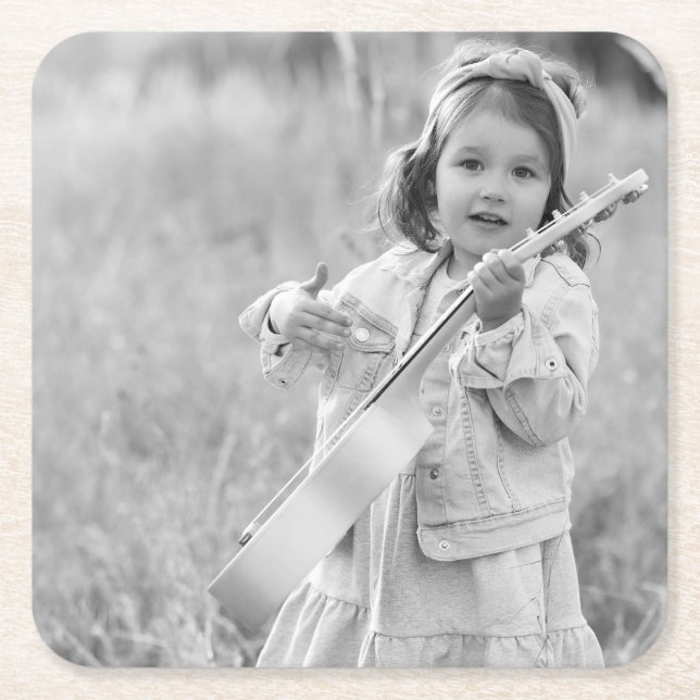 Custom Photo Square Paper Coaster (Front)